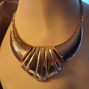 Gold-Tone Sculpted Collar Necklace - Women's Statement Jewelry